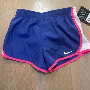 Nike Kids Blue Shorts with Pink Trim